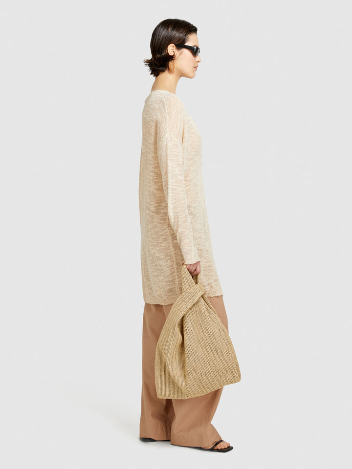 Long cardigan - women's cardigans - Beige | Sisley image number 2